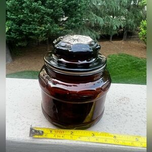 Vintage Amber Glass Apothecary Jar